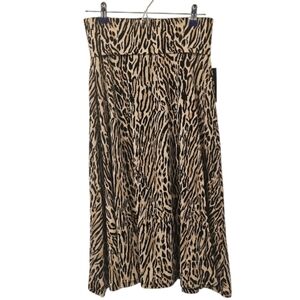 Leopard Print Magazine Women's Foldover Midi Skirt